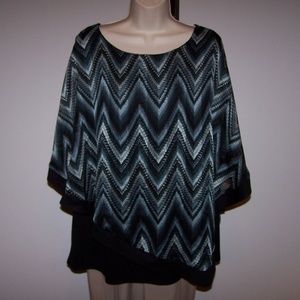 Cato Woman Blouse Size 22/24W Chevron Print